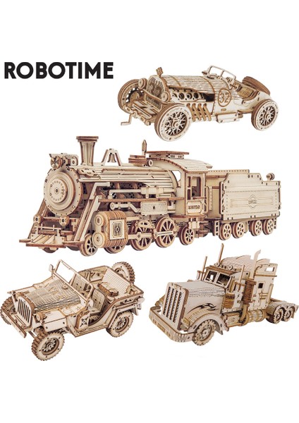 MC701 Stili Robotime Rokr Tren Modeli 3D Ahşap Puzzle Oyuncak Montaj Lokomotif Modeli Yapım Seti Çocuklar Çocuklar Doğum Günü Hediyesi Için (Yurt Dışından)