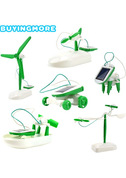 Çocuklar Için 6 In 1 Güneş Enerjili Robot Model Kit Bilim Oyuncakları Dıy Montaj Uçak Bot Araba Tren Model Eğitici Hediye Oyuncaklar Erkekler Için (Yurt Dışından)