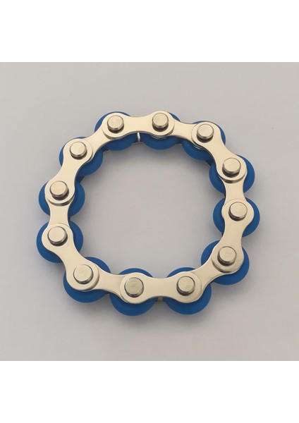 12 Knot Koyu Mavi Stil Düğümler Yeni Anahtarlık Zincir Parmak Oyuncağı Basınç Giderici Stres Zinciri Paslanmaz Çelik Bisiklet Zincir Tokası Anahtarlık Parmak Oyuncağı (Yurt Dışından)