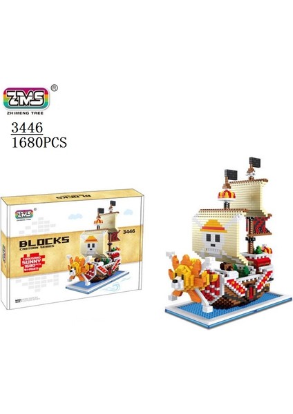 3446BIN Güneşli Stil Kutu Yok Zms Mini Bloklar Bir Parça Korsan Dıy Inşaat Oyuncakları Korsan Juguetes Bin Güneşli Karikatür Goıng Merry Tekne Çocuklar Hediye (Yurt Dışından)