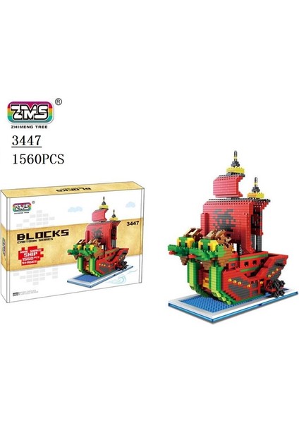 3446BIN Güneşli Stil Kutu Yok Zms Mini Bloklar Bir Parça Korsan Dıy Inşaat Oyuncakları Korsan Juguetes Bin Güneşli Karikatür Goıng Merry Tekne Çocuklar Hediye (Yurt Dışından)