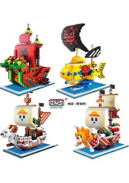 3446BIN Güneşli Stil Kutu Yok Zms Mini Bloklar Bir Parça Korsan Dıy Inşaat Oyuncakları Korsan Juguetes Bin Güneşli Karikatür Goıng Merry Tekne Çocuklar Hediye (Yurt Dışından)