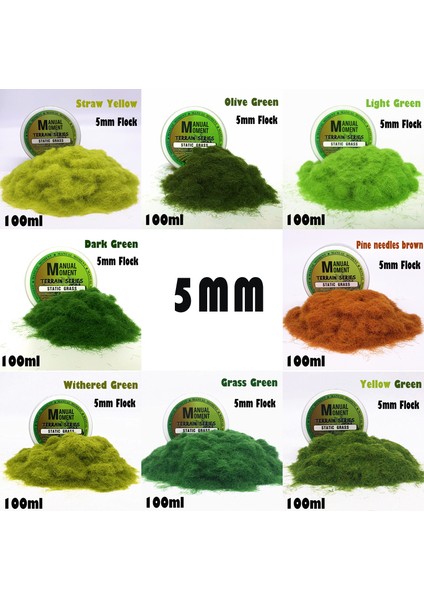 NM0119 Stili Minyatür Sahne Modeli Kum Masası Çim Flock Çim Naylon Çim Tozu Statik Çim Hobisi Arazi Serisi Malzeme (Yurt Dışından)