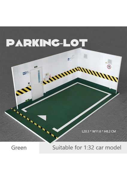 Yeşil Stil 1:32 Ölçekli Plastik Kendin Yap Model Pvc Otopark Alanı Sahne Garaj Ev Koleksiyon Dekorasyonu Için Araç Model Kiti (Yurt Dışından)