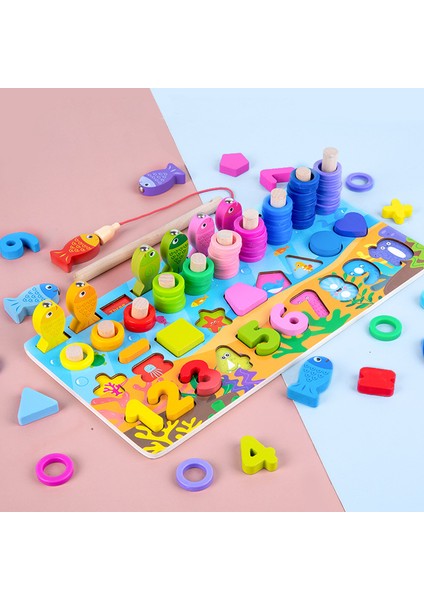 Şekil Numarası-Xın Stili Çocuklar Için Montessori Matematik Oyuncakları Balık Tutma Eğitici Ahşap Bulmaca Sayı Şekil Eşleştirme Oyunu Tahtası Oyuncak (Yurt Dışından) fiyatları