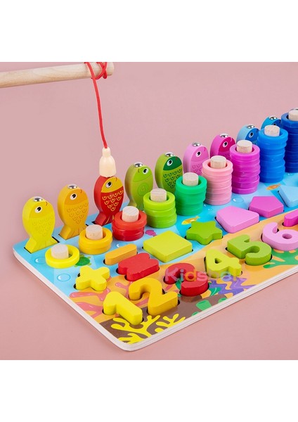 Şekil Numarası-Xın Stili Çocuklar Için Montessori Matematik Oyuncakları Balık Tutma Eğitici Ahşap Bulmaca Sayı Şekil Eşleştirme Oyunu Tahtası Oyuncak (Yurt Dışından) indirimleri