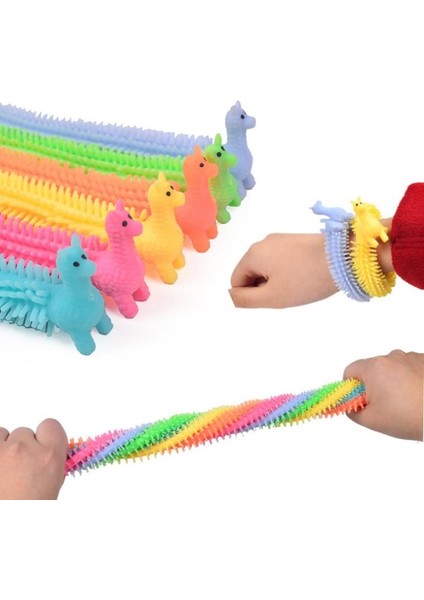 Alpaka Tarzı 3 Adet Solucan Noodle Germe Dize Tpr Halat Anti Oyuncakları Dize Oyuncakları (Yurt Dışından)