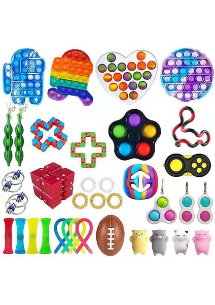 36PCS2-59.85 Tarzı Oyuncaklar Seti Çocuklar Itin Kabarcık Fidget Dizeler Yetişkinler Çocuklar Duyusal Sıkıştırılabilir Figdet (Yurt Dışından)