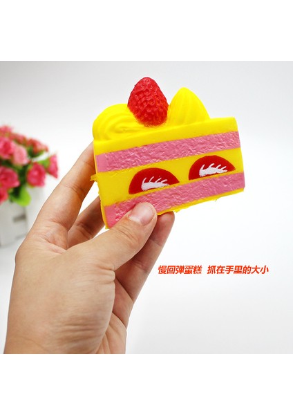 Sarı Stil Yeni Squishy Yavaş Yeniden Şekillenen Üçgen Küçük Kek Çilek Ekmek Yavaş Yeniden Şekillenen Kek Cep Telefonu Süsü Kek Yavaş Yeniden Şekillenen Rapor (Yurt Dışından)