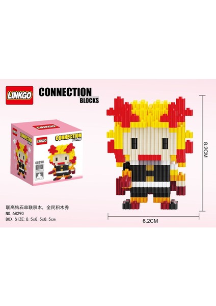 NO.68290 Stili Kutu Yok Anime Şeytan Öldüren Figürler Sihirli Yapı Taşları Kamado Tanjirou Nezuko Inosuke Mini Bağlantı Blokları Oyuncaklar Çocuklar Için (Yurt Dışından)