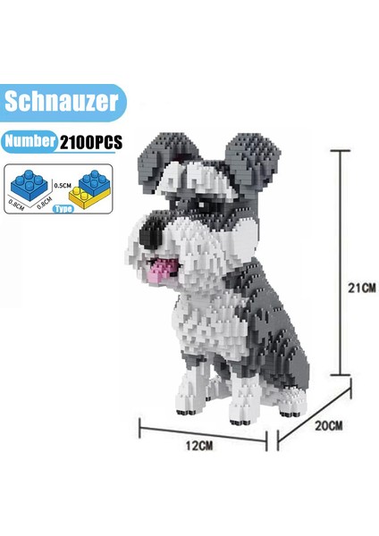 Schnauzer Tarzı Kutu Yok Karikatür Hayvanlar Husky Dachshund Mini Mikro Tuğla Modeli Shiba Inu Schnauzer Poodle Mike Köpek Yapım Blokları Oyuncakları Çocuklar Için (Yurt Dışından)