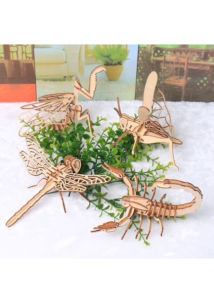 Çekirge Tarzı Bebek Oyuncak Montessori 3D Bulmaca Dıy Mozaik Tahtası Ahşap Bulmaca Böcek Hayvan El Yapımı Eğitici Montaj Oyuncak Hediye Için Çocuklar (Yurt Dışından)