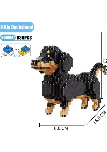 Dachshund Stili Kutu Yok Karikatür Hayvanlar Husky Dachshund Mini Mikro Tuğla Modeli Shiba Inu Schnauzer Poodle Mike Köpek Yapım Blokları Oyuncakları Çocuklar Için (Yurt Dışından)