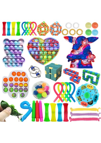 25 Adet1-31.35 Tarzı Oyuncaklar Seti Çocuklar Itin Kabarcık Fidget Dizeler Yetişkinler Çocuklar Duyusal Sıkıştırılabilir Figdet (Yurt Dışından)