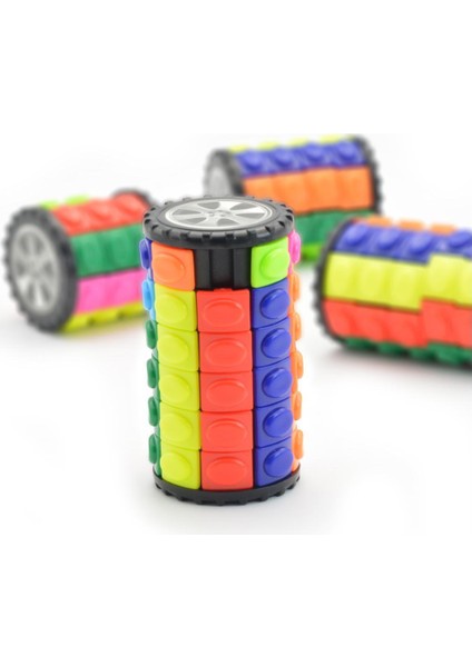 6x6 Stili 3D Döner Kaydırma Silindir Büyülü Küp Renkli Babil Kulesi Oyuncak Çocuklar ve Yetişkinler Için Duyusal Oyuncaklar (Yurt Dışından)