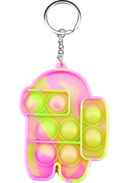 D Stili Push Pops Mini Anahtarlık Dinozor Sıkma Oyuncağı Adhd Anksiyete Duyusal Itme Kabarcık Renkli Oyuncaklar (Yurt Dışından)