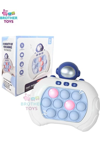 Işıklı Popit Oyun Konsolu Pop It Quick Push Oyuncak Astronot Model