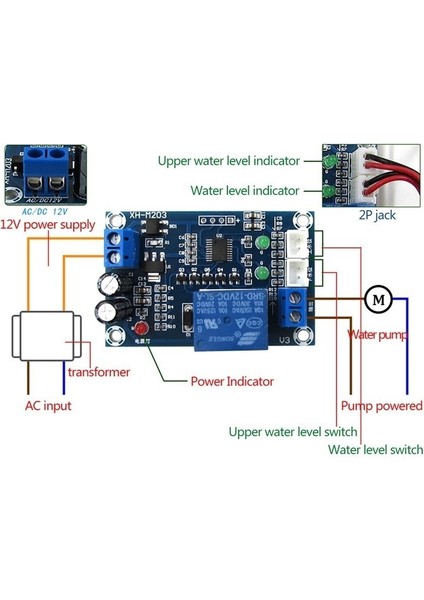 XH-M203 Su Seviye Kontrolörü Otomatik Su Seviye Kontrolörü Su Seviye Anahtarı Seviye Su Pompası Kontrolörü 12V Röle Çıkışı (Yurt Dışından) modelleri