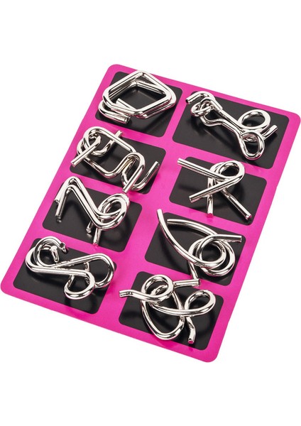 8 Adet Mavi Stil Metal 3D Montessori Bulmaca Tel Iq Zihin Zorlayıcı Bulmacalar Çocuklar ve Yetişkinler Için Oyuncaklar Çocuklar Hediye (Yurt Dışından)