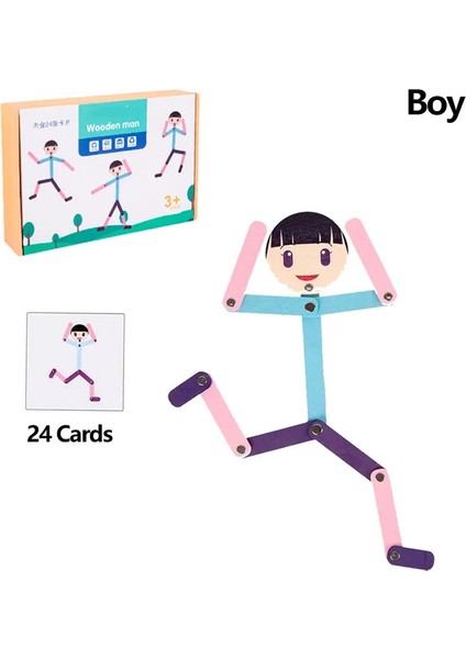 Spor Ahşap Adam Malzeme Diy Bulma Bulma Toys Boards Eğitim Oyunu Çocuklar Için Erken Öğrenme Oyuncak Okul Öncesi Ince Motor Eğitim Kol: Kız (Yurt Dışından)