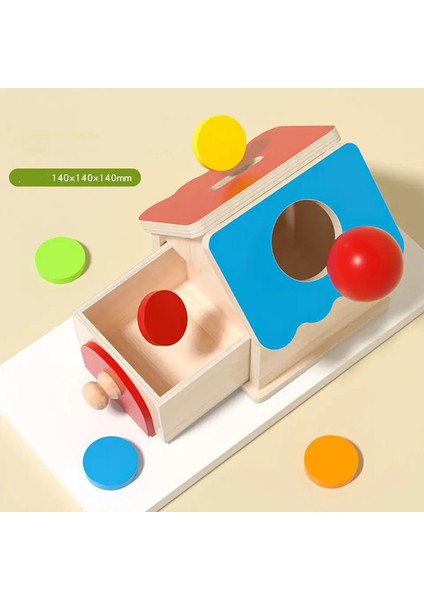 Montessori Para Kutusu Oyuncakları Nesne Kalıcı 2 Arada Ahşap Top Damla Oyunları Ahşap Bulma Çift Çekmeceler Oyuncaklar Toddlercolor Için Hediyeler: F (Yurt Dışından)
