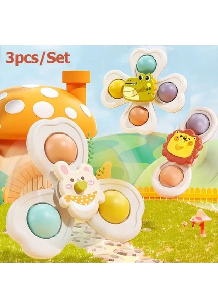 3pcs Emme Kupası Bebek El Gözü Koordinasyonu Eğitim Eğitimi, Banyo Seyahat Oyuncak, Doğum Günü Noel Hediyesi Için Dönen Oyuncak: Dinozor 3pcs (Yurt Dışından)