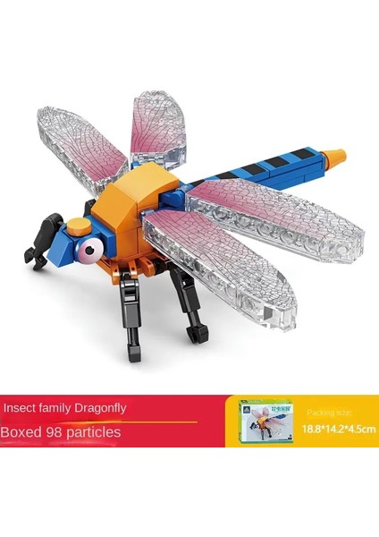 Çocuklarla Uyumlu Yapı Taşları Entelektüel Hayvan Montaj Oyuncak Boy Böcek Model Bulmaca Hediye Renk: Dragonfly (Yurt Dışından)