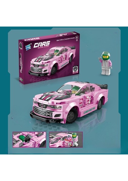 Küçük Parçalar Montaj Blokları Araba Modeli Oyuncak - Pembe (Yurt Dışından)