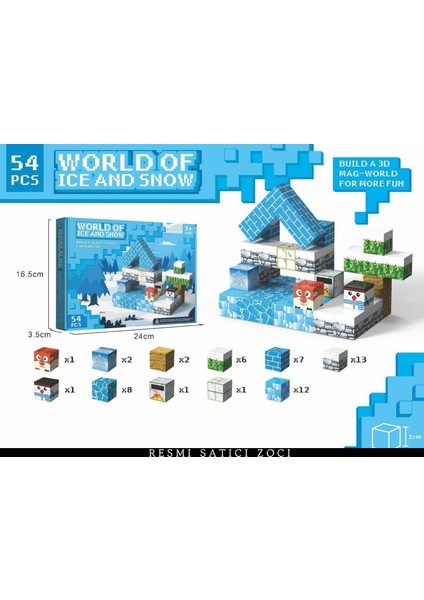 54 Adet Mc Minecraft Manyetik Yapı Taşları Çocuklar Için Eğitici Montaj Yapı Taşları Oyuncakları (Yurt Dışından)