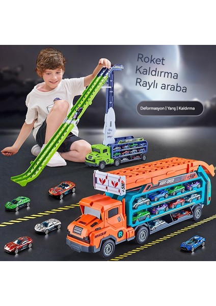 Çocuk Atalet Deformasyon Raylı Araba Alaşım Römork Eğitici Oyuncaklar (Yurt Dışından)