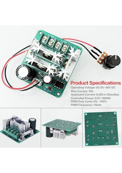 Dc 6-90V 15A Darbe Genişliği Pwm Motor Hız Kontrol Anahtarı Drehzahlregler Schalter 1000W Plc Kontrolü (Yurt Dışından) fırsatları