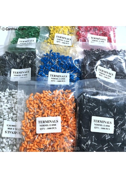 100 Adet E0508 Boru Şeklindeki Tel Soğuk Basınç Konnektörü Elektrik Terminalleri Kablo Kıvrımları Tel Yüksükler 0.5mm2, 22 Awg Tel VE0508 (Yurt Dışından)