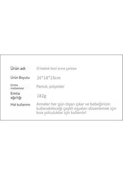 Çok Fonksiyonlu Anne Çantası (Yurt Dışından)