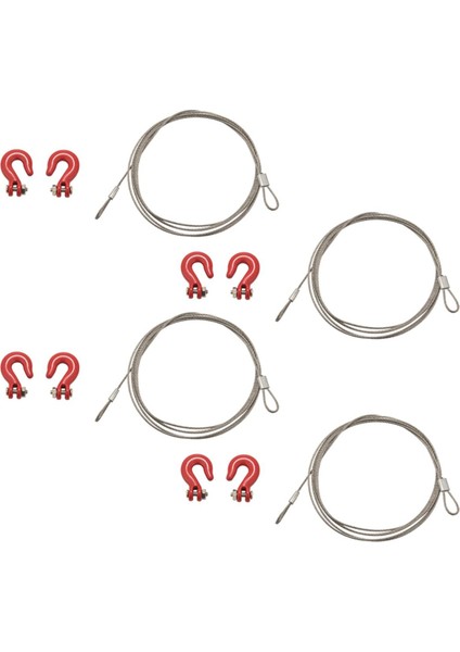 4x 1: 10 Rc Paletli Aksesuarları Metal Römork Tel Halat Çekme Halatı Kanca ile Rc Araba Için 1/10 D90 Eksenel SCX10 Kamyon Rc Araba (Yurt Dışından)