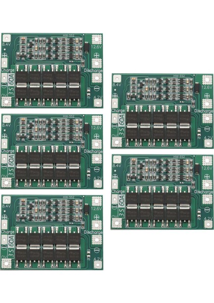 5x 3s 60A Bms Kartı 11.1V 12.6V 18650 Li-Ion Lityum Koruma Levhası Geliştirilmiş Versiyon (Yurt Dışından)