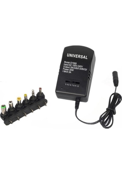 30W 3A Ayarlanabilir Şarj Adaptörü Çoklu Gerilim Kaynağı Dönüştürücü 220V 12V Dc 9V 6V 5V 3V Adaptör Ab Tak (Yurt Dışından)