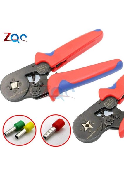 6-4 0.25-6mm 23-10AWG Dört Tüp Bootlace Terminali Sıkma Pensesi Sıkma El Aletleri Elektrik Boru Şeklindeki Mini Kelepçe Ayarlanabilir (Yurt Dışından)