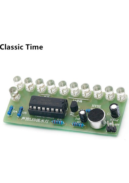 Sesle Etkinleştirilen LED Su Işık Kiti CD4017 Fener Kontrolü Eğlenceli Elektronik Üretim Öğretim Eğitimi Diy Elektronik Kit Modülü (Yurt Dışından)
