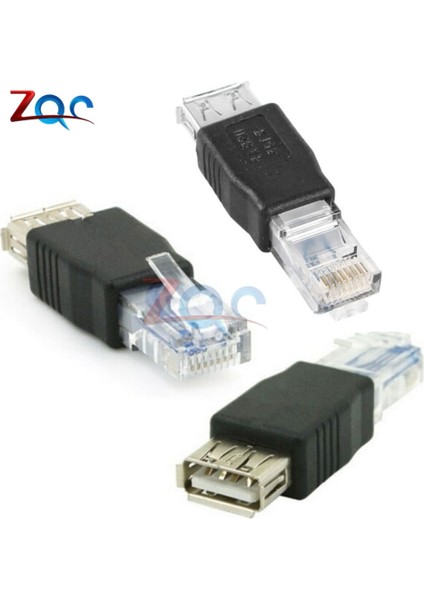Adet USB Tip A Dişi RJ45 Erkekadaptör Konnektör Prizi (Yurt Dışından)