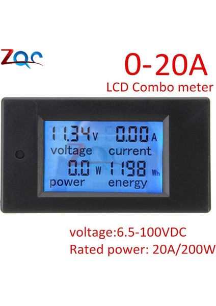 Dijital LCD Ekran Voltmetre Ampermetre Wattmetre Güç Ölçer Dc 6.5 -100V 0 -20A 0 -20000W Gerilim Akım Güç Enerji Test Cihazı (Yurt Dışından) fiyatları