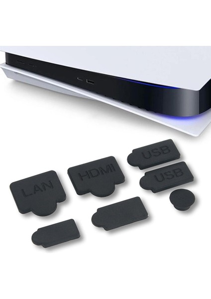 7 Adet Silikon Toz Fişleri USB Hdm Arayüzü Anti-Toz Kapağı Ps5 Oyun Konsolu Için (Yurt Dışından)