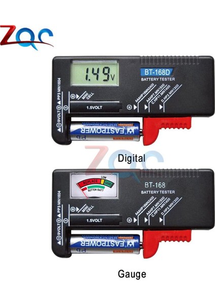 Evrensel Pil Test Cihazı BT-168D Dijital / BT-168 Ölçer Pil Gerilim Dedektörü Için 1.5V Aa / Aaa / C / D / Düğme Hücresi 9V Pp3 (Yurt Dışından)