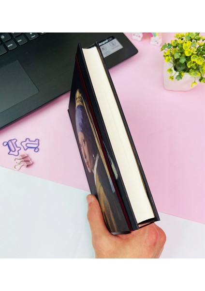 İnci Küpeli Kız Kalın Kitap Görünümlü Defter Ve Bez Çanta Set fiyatları