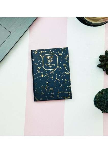 Yıldız Haritası Tasarımlı Sert Kapaklı Mini Defter
