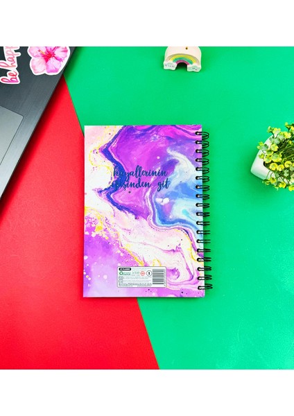 Hayallerinin Peşinden Git Tasarımlı Spiralli Defter