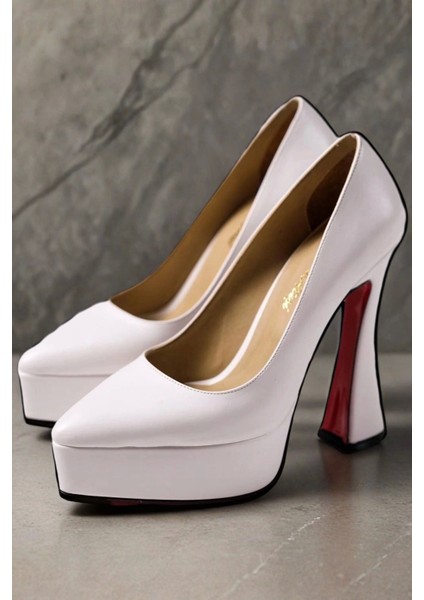 Kadın Moda Beyaz Özel Tasarım Platform Ayakkabı Şık ve Zarif Abiye Ayakkabı modelleri