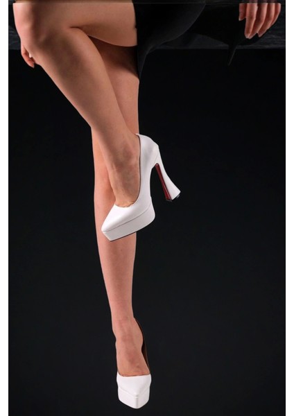 Kadın Moda Beyaz Özel Tasarım Platform Ayakkabı Şık ve Zarif Abiye Ayakkabı fırsatları