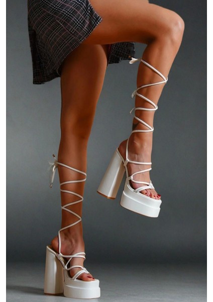 Kadın Moda Biyeli Çift Platform Tasarım Ayakkabı Şık ve Zarif Abiye Ayakkabı