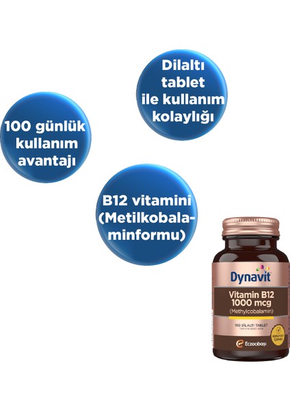 Vitamin B12 1000 Mcg 100 Dil Altı Tablet