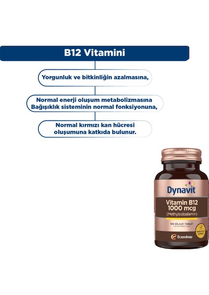 Vitamin B12 1000 Mcg 100 Dil Altı Tablet